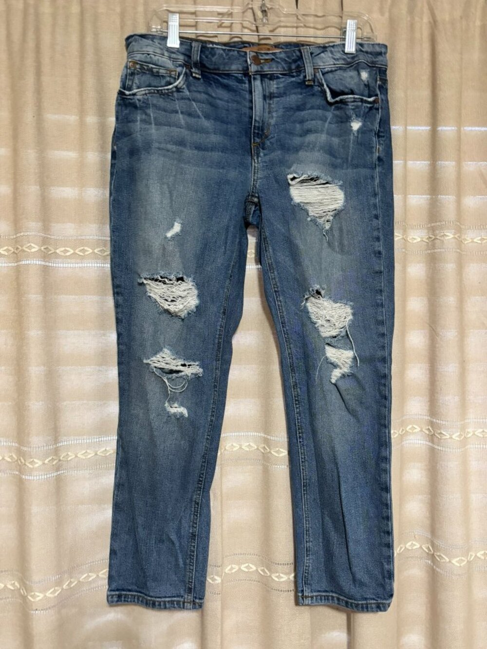 Joe's Jeans The Billie Crop Boyfriend Slim Distressed Denim Jeans 29